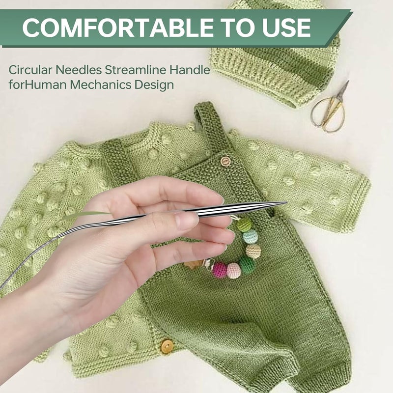 Soosui 6.5 mm Circular Knitting Needles US10.5 |40 inches/100 cm | Suitable for Beginners to Knit Sweaters, Scarves, Blankets and Other Projects! - Image 5